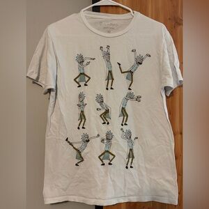 Dancing Rick, Adult Swim Rick and Morty White T-shirt. Medium